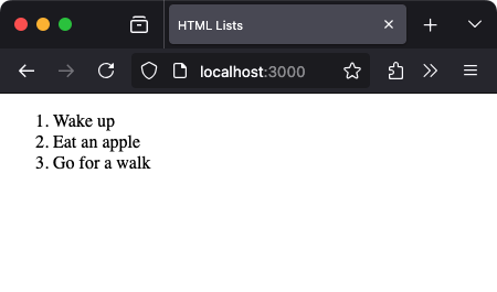 Ordered Lists