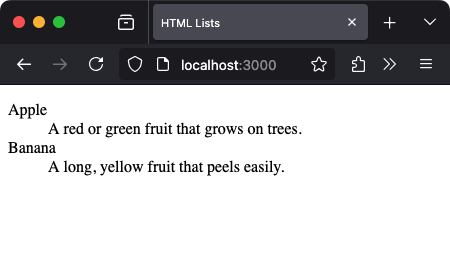 Description Lists