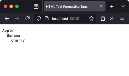 Preformatted Text